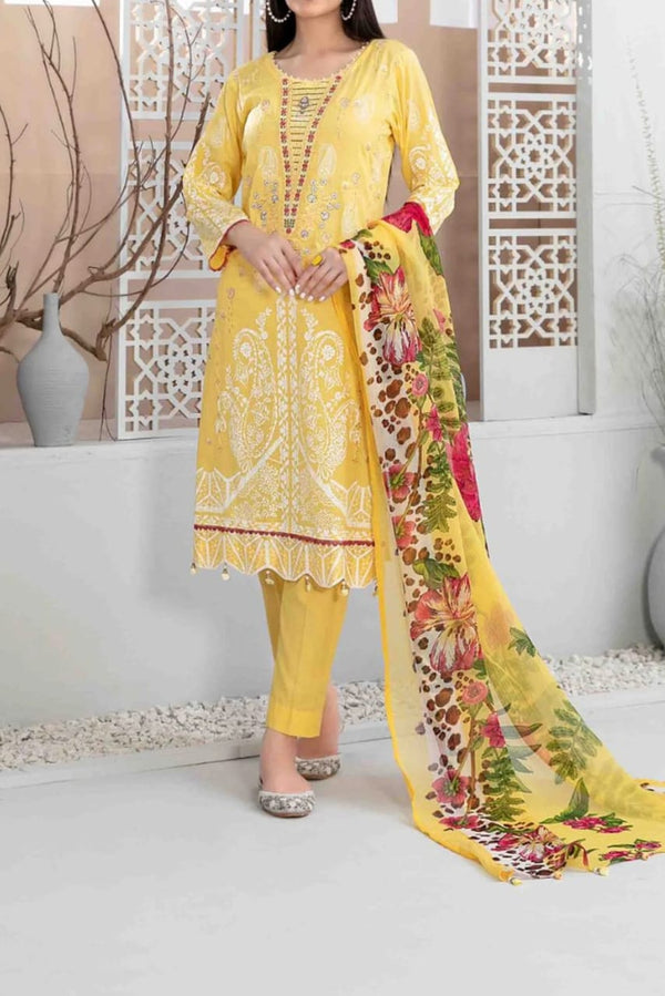 Tawakkal ZUHA 3 Piece Unstitched Lawn Suit – Elegant Embroidered