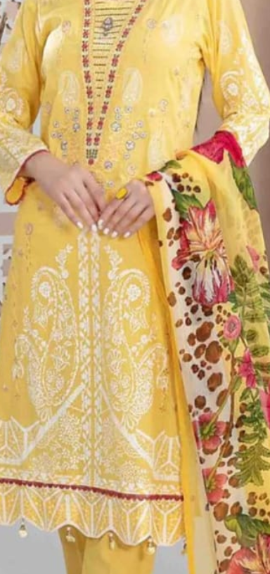 Tawakkal ZUHA 3 Piece Unstitched Lawn Suit – Elegant Embroidered