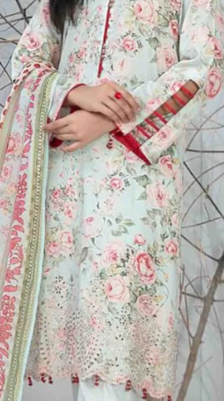 Tawakkal ZUHA 3 Piece Unstitched Lawn Suit – Elegant Embroidered