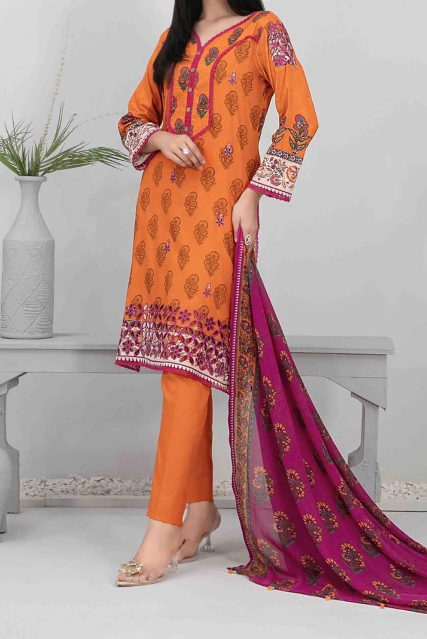 Tawakkal ZUHA 3 Piece Unstitched Lawn Suit – Elegant Embroidered