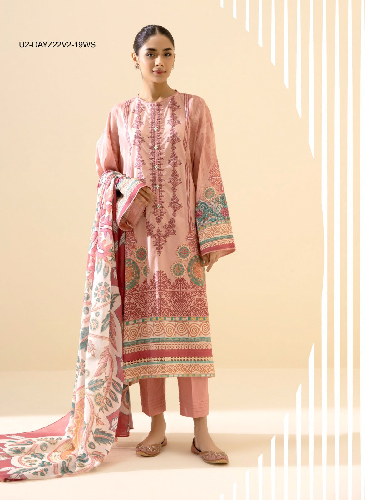 Sapphire 3 Piece Lawn Suit – Unstitched & Authentic 100% Original Guarantee