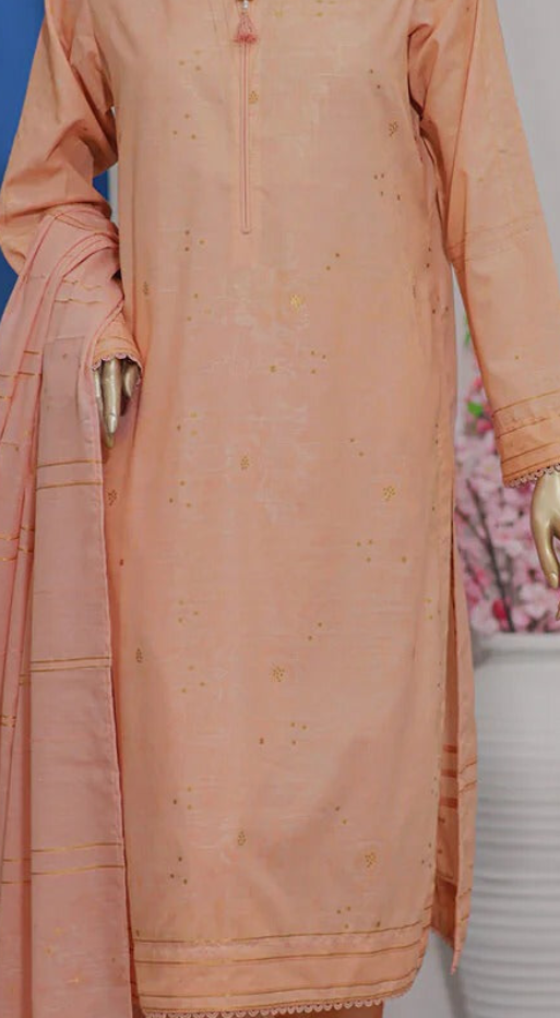 HZ Textiles 3 Piece Jacquard Unstitched Suit – Premium Collection