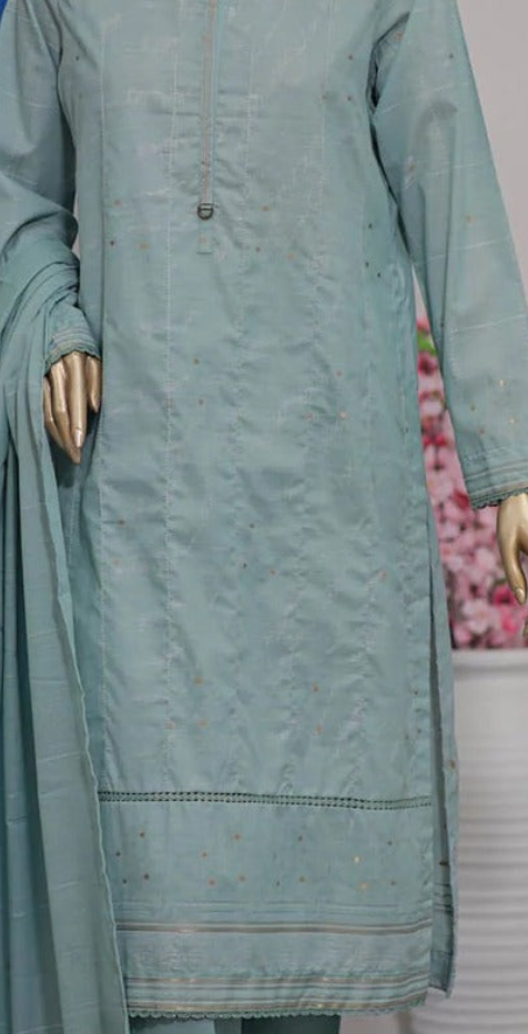 HZ Textiles 3 Piece Jacquard Unstitched Suit – Premium Collection