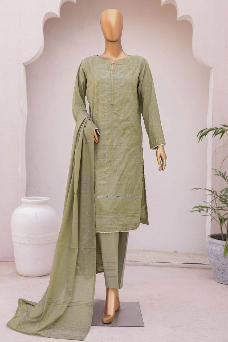 HZ Textiles 3 Piece Jacquard Unstitched Suit – Premium Collection
