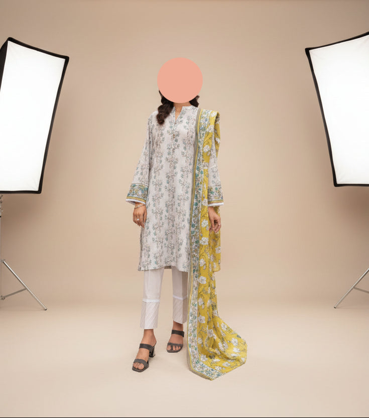 Nishat 3 Piece Unstitched Lawn Suit – 100% Authentic