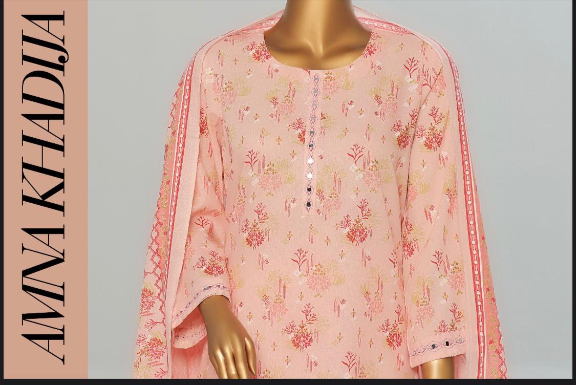 Amna Khadija 3 Piece Linen Unstitched Suit | Original Collection