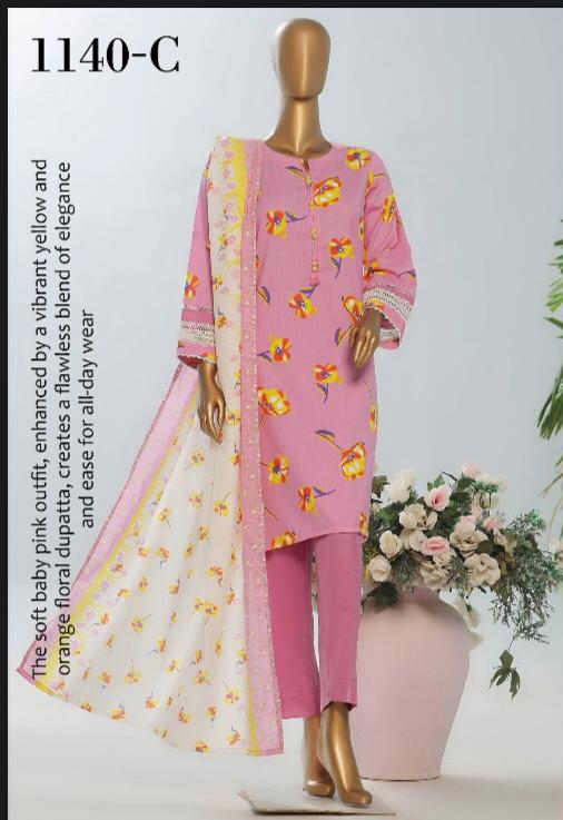 Amna Khadija 3 Piece Linen Unstitched Suit – Premium Collection