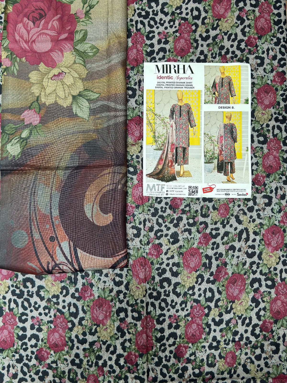 Mirha 3 Piece Digital Printed Dhanak Suit – Winter Collection