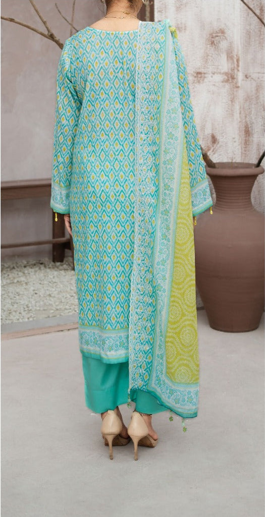 MEHAK 3-Piece Unstitched Lawn Suit – Embroidered Cutwork Collection – Luxury Lawn – Digital Heavy Embroidery Front, Cutwork Daman & Dupatta – Women’s Fashion Pakistan
