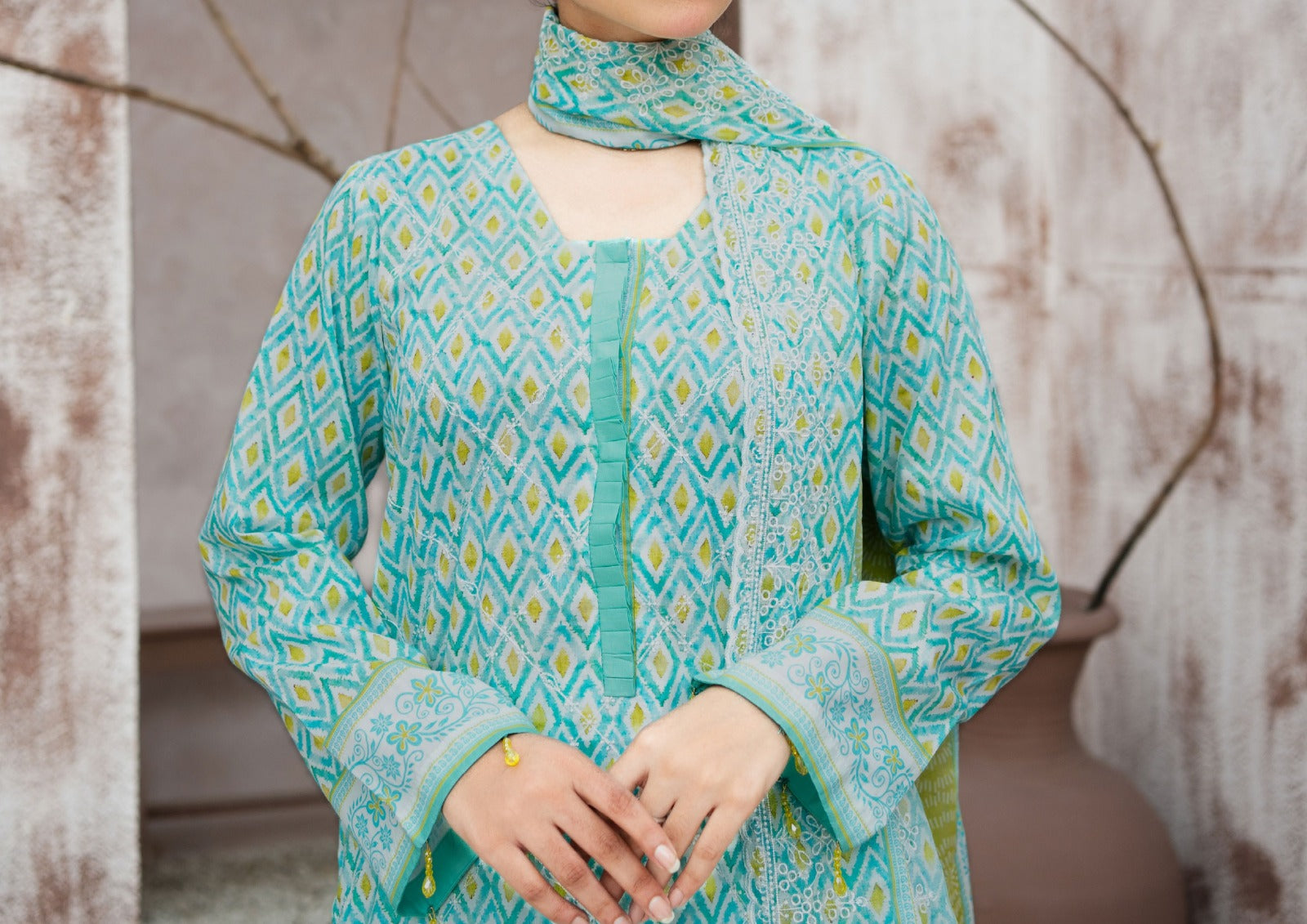 MEHAK 3-Piece Unstitched Lawn Suit – Embroidered Cutwork Collection – Luxury Lawn – Digital Heavy Embroidery Front, Cutwork Daman & Dupatta – Women’s Fashion Pakistan
