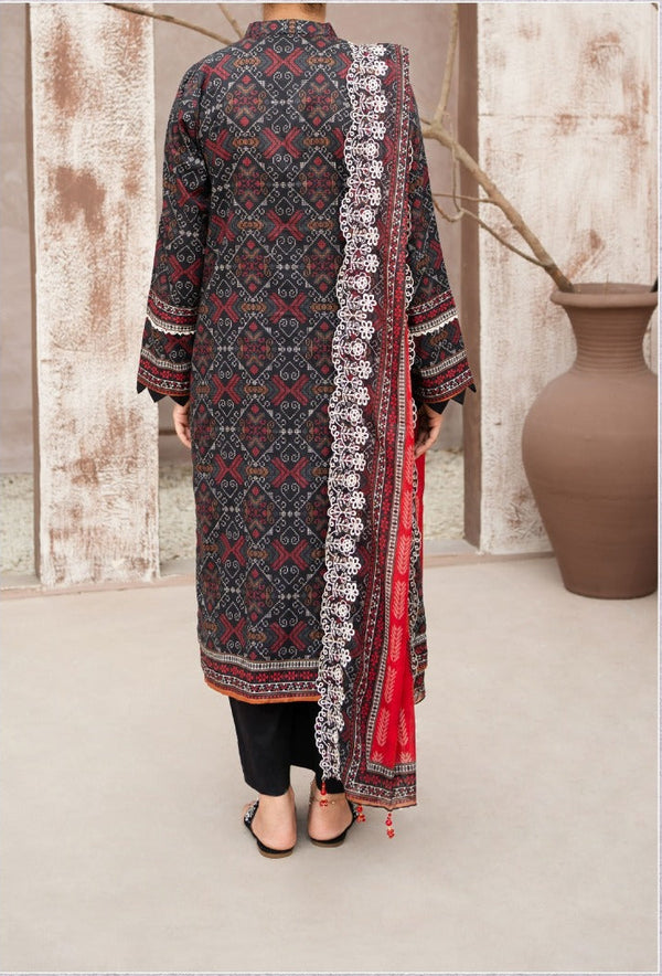 MEHAK 3-Piece Unstitched Lawn Suit – Embroidered Cutwork Collection – Luxury Lawn – Digital Heavy Embroidery Front, Cutwork Daman & Dupatta – Women’s Fashion Pakistan
