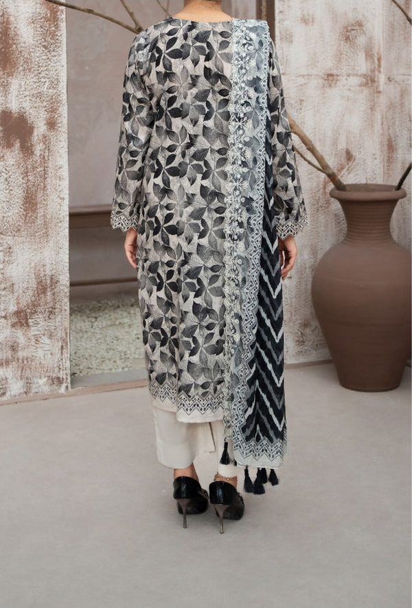 MEHAK 3-Piece Unstitched Lawn Suit – Embroidered Cutwork Collection – Luxury Lawn – Digital Heavy Embroidery Front, Cutwork Daman & Dupatta – Women’s Fashion Pakistan
