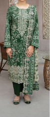 MEHAK 3-Piece Unstitched Lawn Suit – Embroidered Cutwork Collection – Women’s Fashion Pakistan