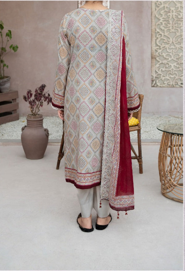 MEHAK 3-Piece Unstitched Lawn Suit – Embroidered Cutwork Collection – Luxury Lawn – Digital Heavy Embroidery Front, Cutwork Daman & Dupatta – Women’s Fashion Pakistan
