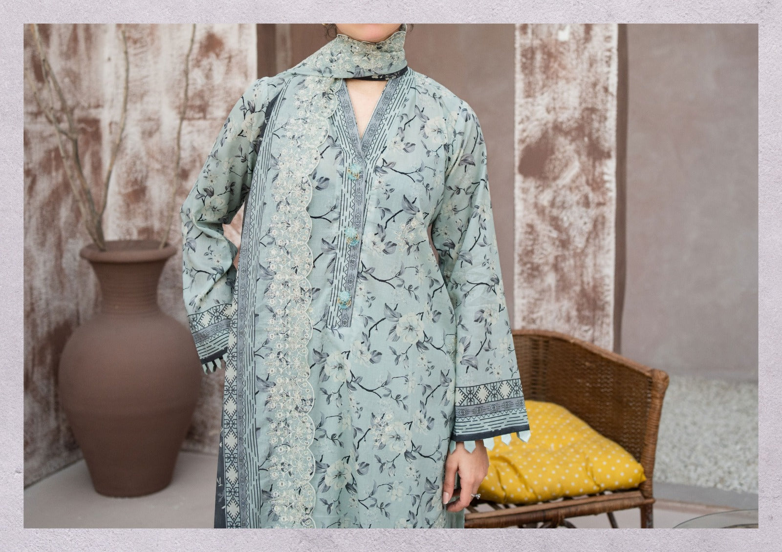 MEHAK 3-Piece Unstitched Lawn Suit – Embroidered Cutwork Collection – Luxury Lawn – Digital Heavy Embroidery Front, Cutwork Daman & Dupatta – Women’s Fashion Pakistan
