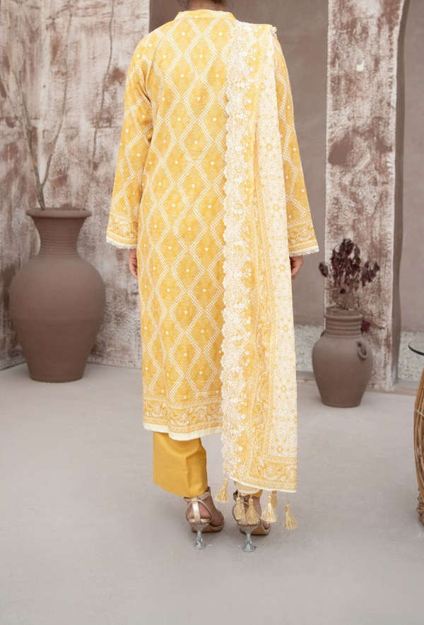 MEHAK 3-Piece Unstitched Lawn Suit – Embroidered Cutwork Collection – Luxury Lawn – Digital Heavy Embroidery Front, Cutwork Daman & Dupatta – Women’s Fashion Pakistan
