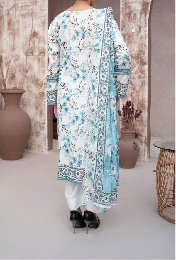 MEHAK 3-Piece Unstitched Lawn Suit – Embroidered Cutwork Collection – Luxury Lawn – Digital Heavy Embroidery Front, Cutwork Daman & Dupatta – Women’s Fashion Pakistan
