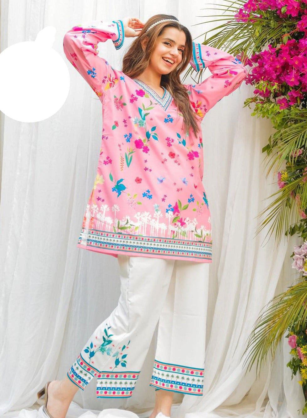 digital printed swiss lawn 2pc cord set