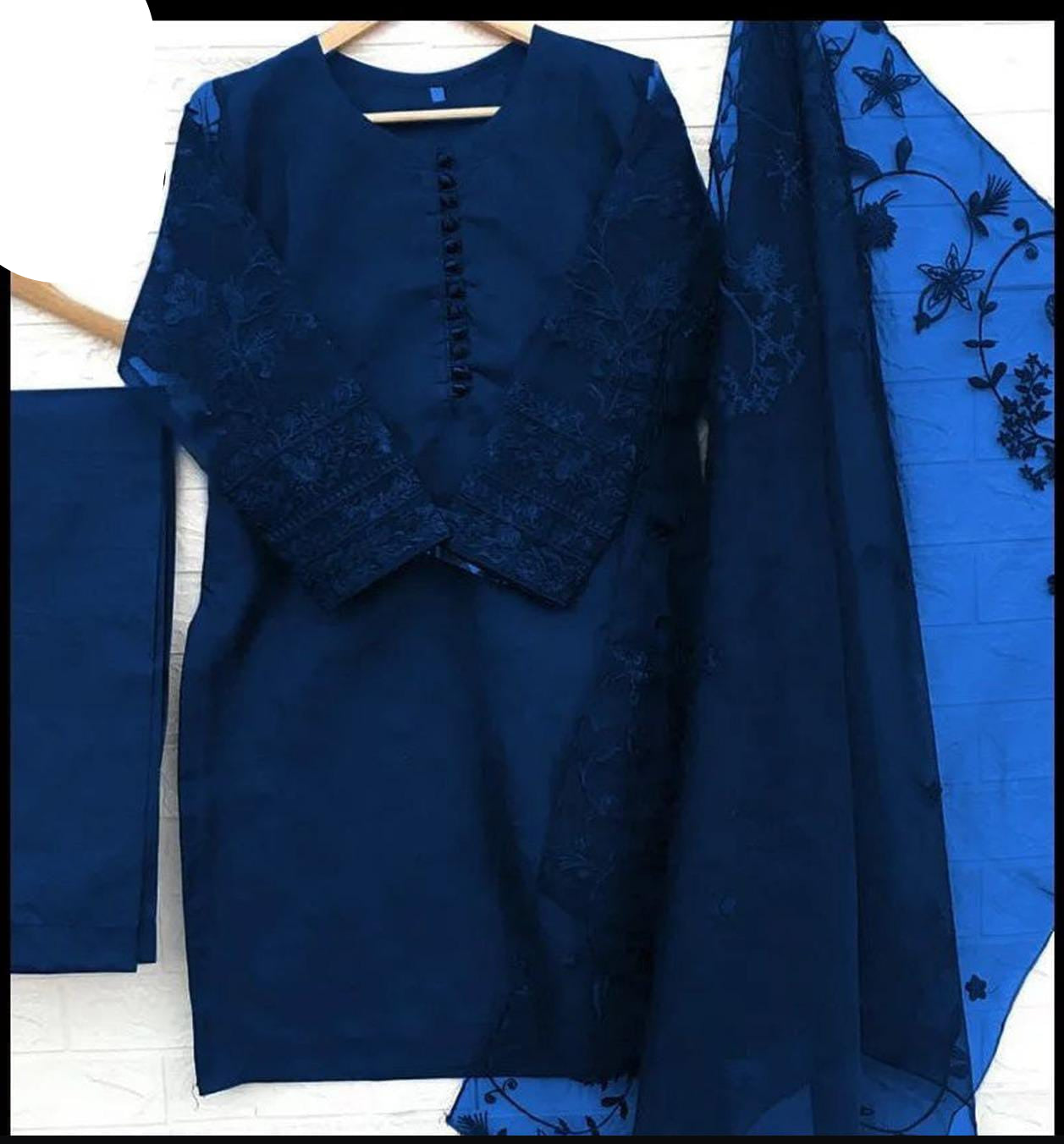 festive embroidered stitched suit Pakistan