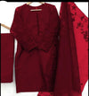 festive embroidered stitched suit Pakistan