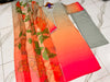 Two Tone Tie & Dye Swiss Lawn 3PC Stitched Suit with Neck Lace Work & Monar Dupatta