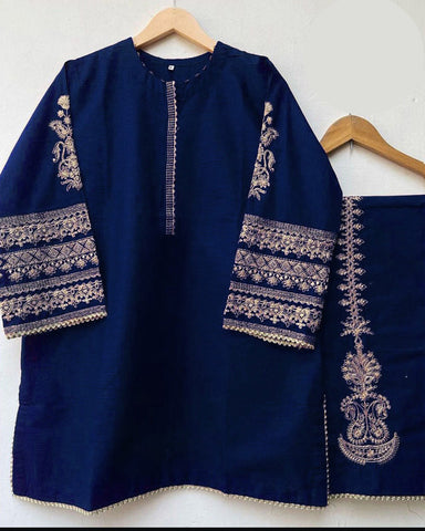 front lace work stitched suit for women