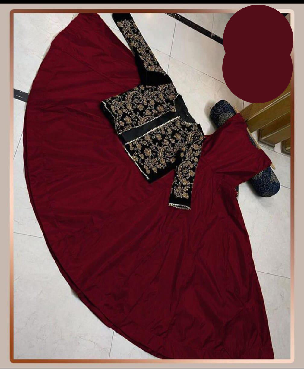 party wear stitched velvet silk set