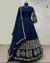 Mini Star Heavy Embroidered Shamose Silk Maxi 3PC Stitched Suit with Lace Dupatta