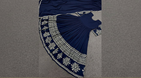 Mini Star Heavy Embroidered Shamose Silk Maxi 3PC Stitched Suit with Lace Dupatta
