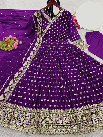 3pc stitched maxi suit with dupatta