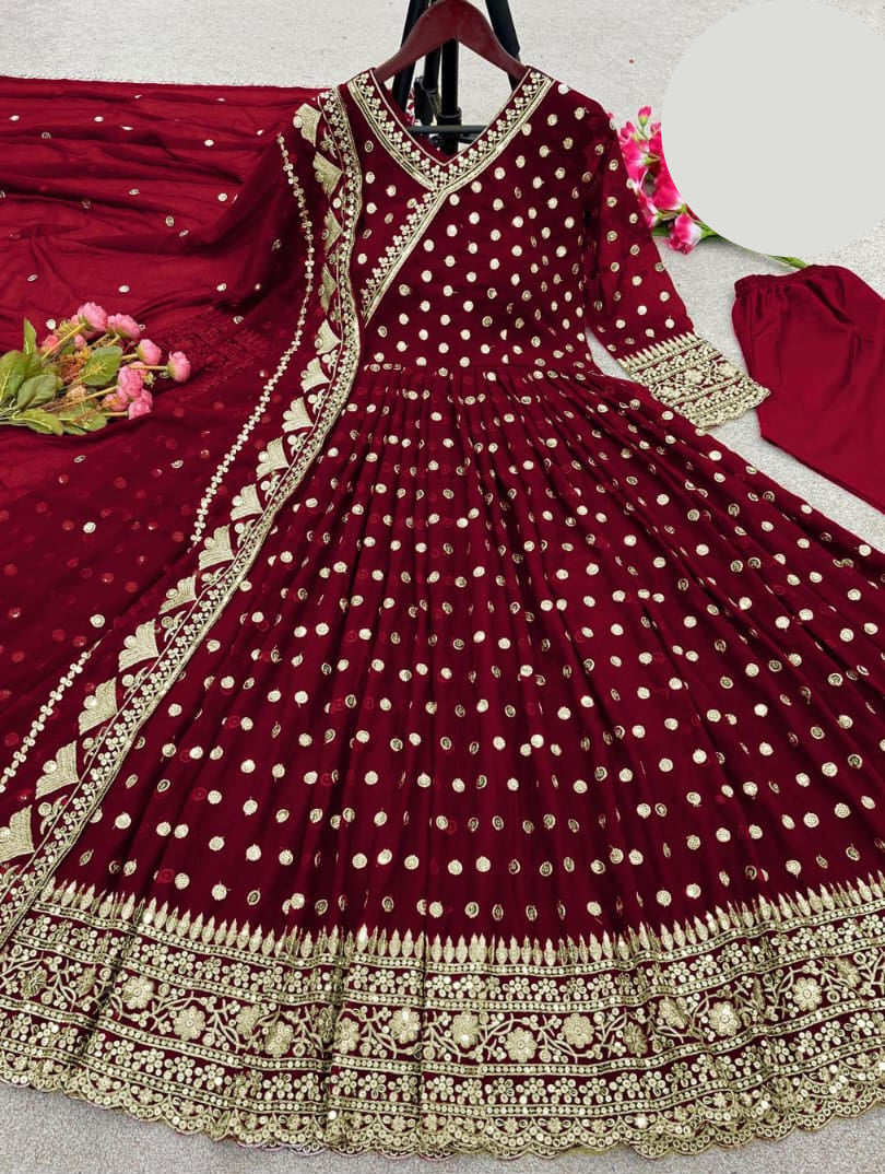 embroidered chiffon maxi dress Pakistan