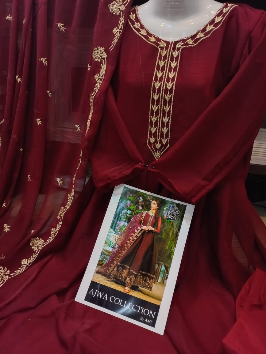 3pc stitched maxi suit with dupatta
