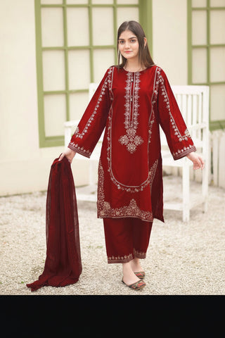 sequence embroidered stitched suit for women