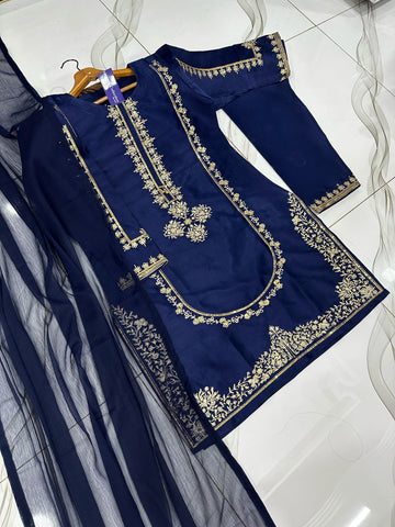 sequence embroidered stitched suit for women