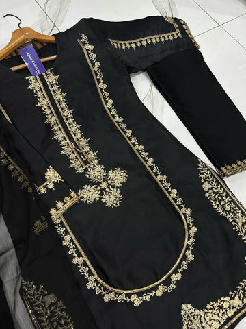 shamose silk stitched suit Pakistan