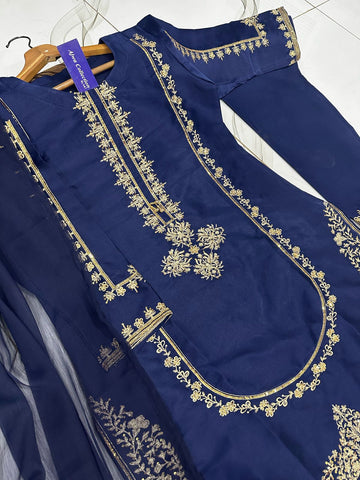 sequence embroidered stitched suit for women