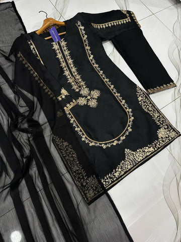 shamose silk stitched suit Pakistan