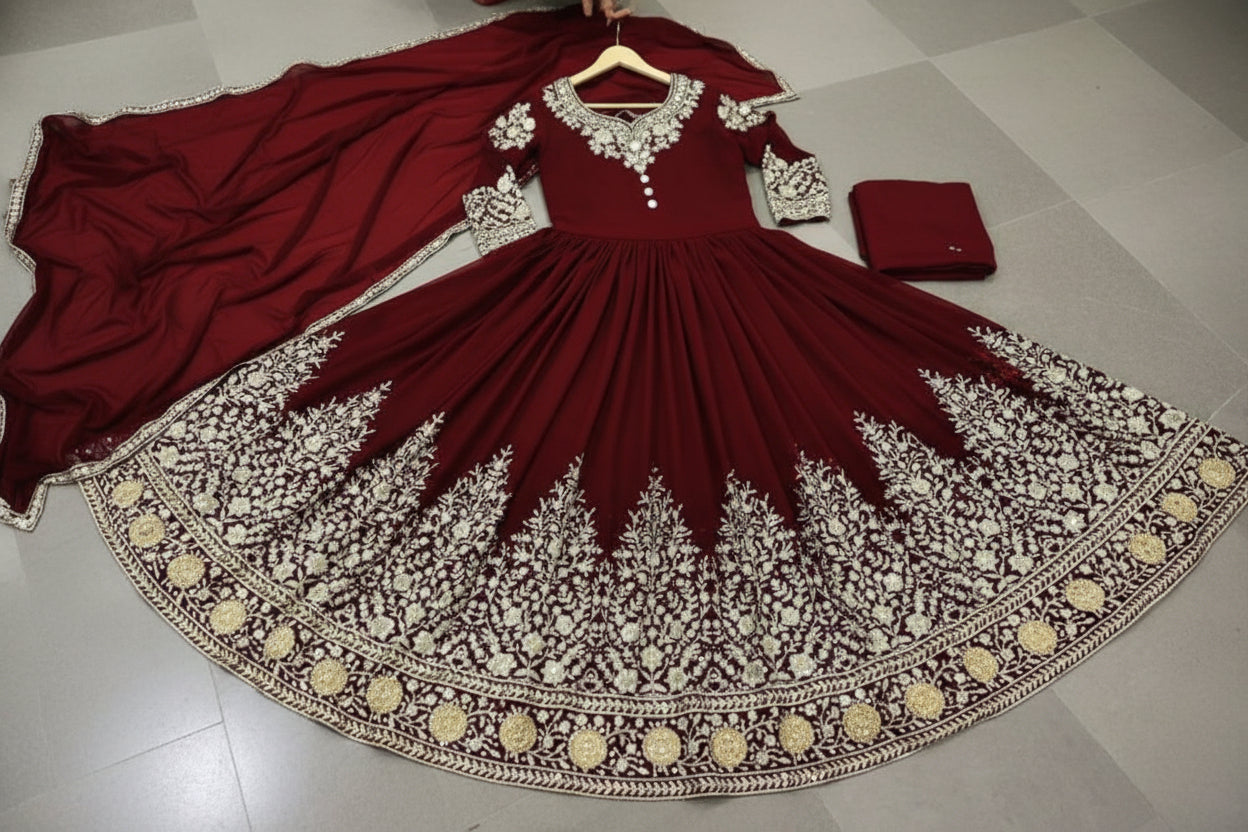 Maxi Border Heavy Embroidery 3PC Set with Four Side Embroidered Dupatta