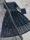 Border Embroidery 3PC Set with Embroidered Dupatta (Shamose Silk & Organza)