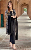 Front Fully Embroidered 4PC Gown Set with Inner, Trouser & Plain Dupatta