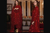 Rose Embroidered Shamose Silk 3PC Stitched Suit with Dupatta