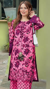 Front & Back Allover Digital Printed Handwork 3PC Cord Set with Flapper
