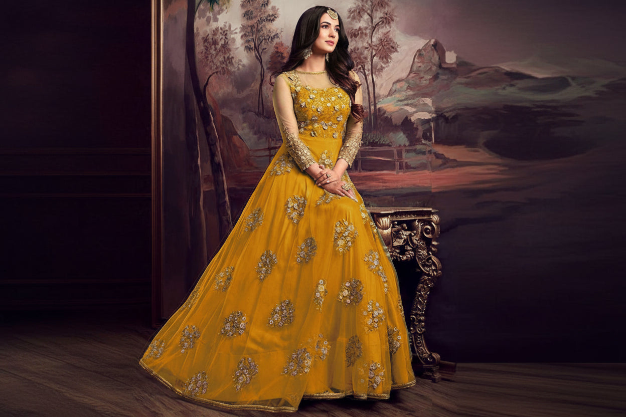 Heavy Front Embroidered Organza Maxi 2PC Stitched Suit with Trouser