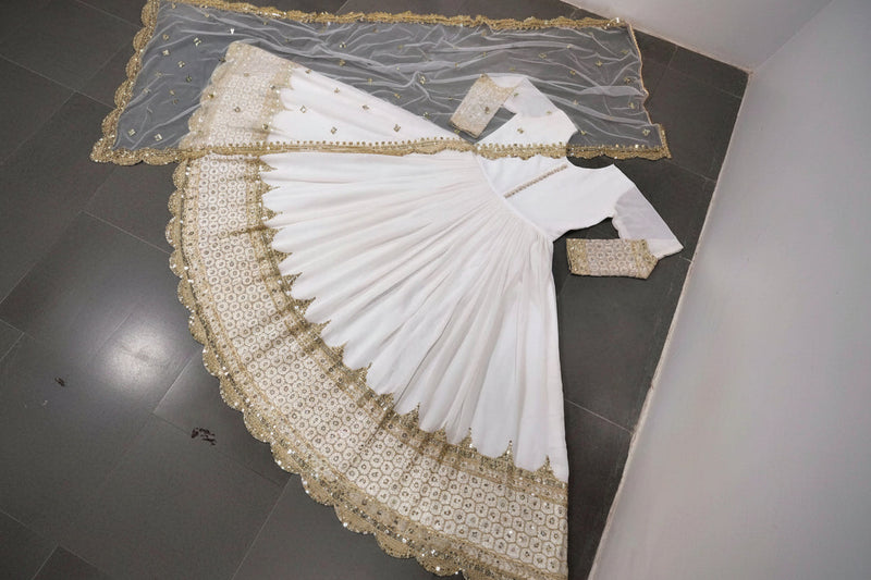 Heavy Sequence Embroidered Chiffon Maxi 3PC Stitched Suit with Sequence Dupatta