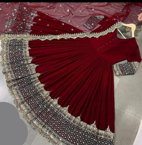 Heavy Sequence Embroidered Chiffon Maxi 3PC Stitched Suit with Sequence Dupatta