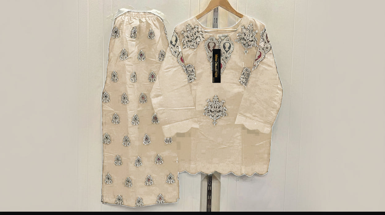 Cotton Arrival Front Zari Multi Embroidery 2PC Stitched Suit with Embroidered Flapper