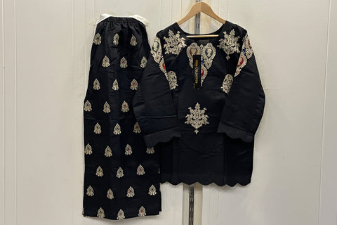 Cotton Arrival Front Zari Multi Embroidery 2PC Stitched Suit with Embroidered Flapper