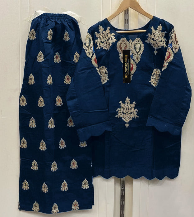 Cotton Arrival Front Zari Multi Embroidery 2PC Stitched Suit with Embroidered Flapper