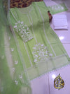 White Embroidered Organza 3PC Stitched Suit with Lace Work & Embroidered Dupatta