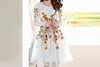 Flower Embroidered Organza Frock 2PC Stitched Suit with Inner & Trouser